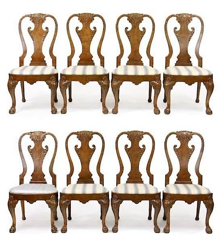 Set of 8 Baker George I Style Dining Chairs