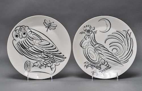 Fornasetti Uccelli Calligrafici Dinner Plates, 2