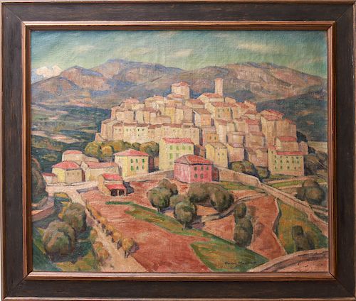 George Macrum "Gattières" French Landscape Oil