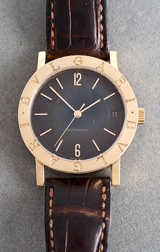 18K Yellow Gold Bulgari Automatic Date Wrist Watch