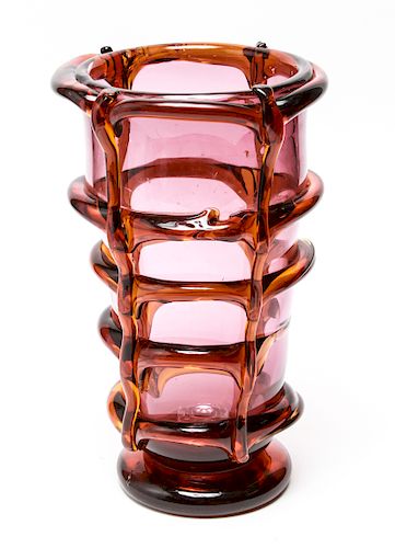 Flavio Poli Attr Mid-Century Modern Art Glass Vase