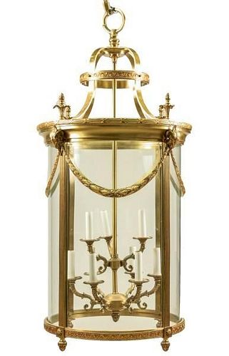 Palatial Louis XVI Style Cylindrical Hall Lantern