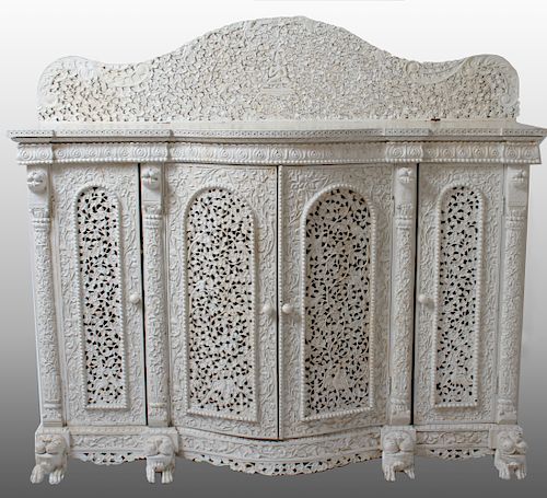 Anglo-Indian Ornately Carved Server / Sideboard