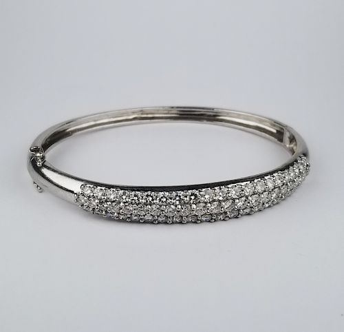 18K White Gold & Diamond Hinge Bracelet