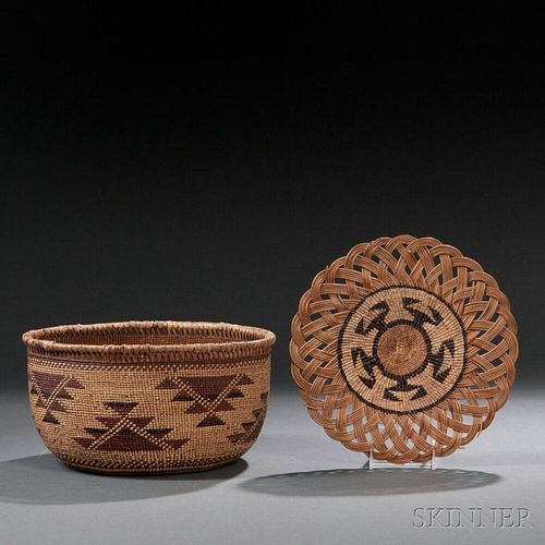 Two Northern California Twined Baskets