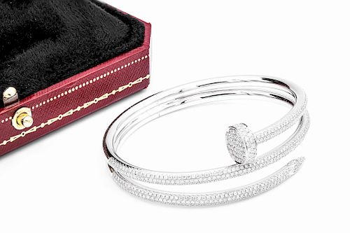 Cartier Double Diamond 18K Nail Bracelet