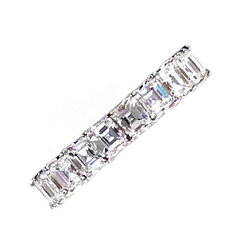 5.25ct Emerald Cut Diamond Eternity Band Ring