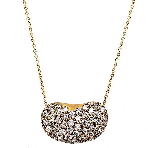 Tiffant & Co. Elsa Peretti Diamond Bean Necklace