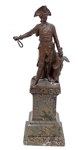 Spelter Sculpture, Signed, Napoleon Figure.