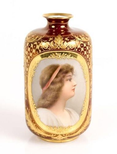 Royal Vienna Cabinet Portrait Vase By Wagner