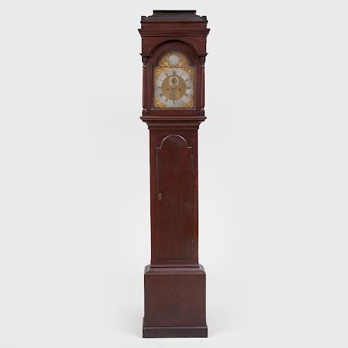 Federal Cherry Tall Case Clock, dial signed Cornelius Miller, New England 