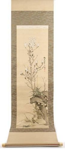 Japanese Edo Period Kakemono on Silk, Signed