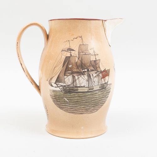 Liverpool Transfer Printed and Enriched Jug