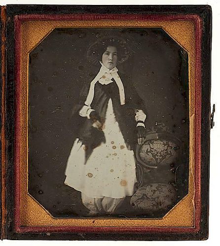 Sixth Plate Daguerreotype of a Woman in Bloomers 