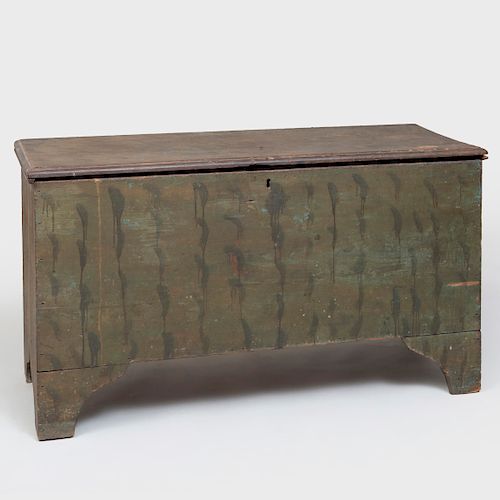 Hudson Valley Green Faux Painted Blanket Chest