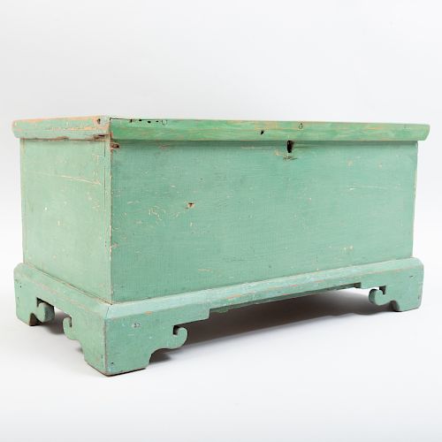 Hudson Valley Green Painted Miniature Blanket Chest