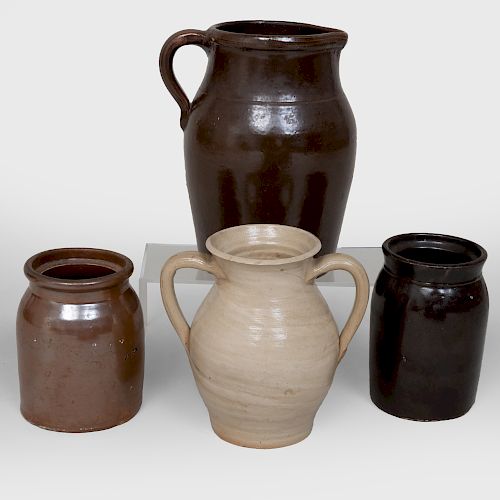 Group of Four Stoneware Vessels