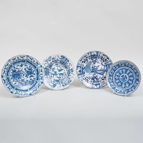 Group of Four Delft Plates