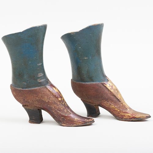 Pair of Painted Wood Mannequin Feet