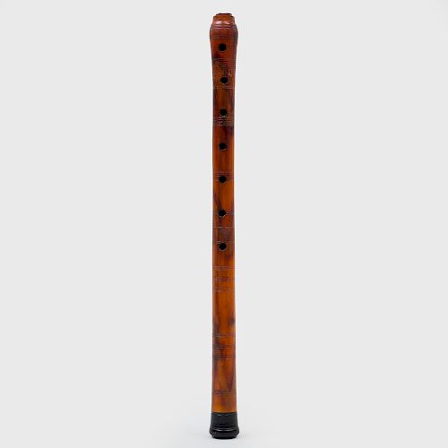 Carved and Ebonized Wood Flute