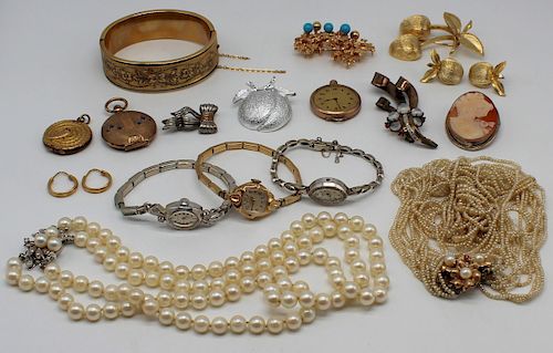 JEWELRY. Assorted Gold, Silver and Costume Jewelry