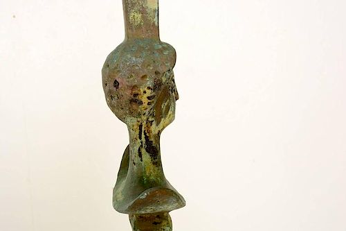 Sculptural Floor Lamp, Cast Bronze, Tette De Femme After Giacometti