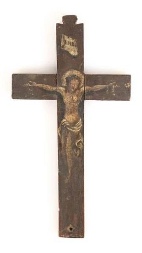 18th to 19th C. Polychrome Devotional Cross