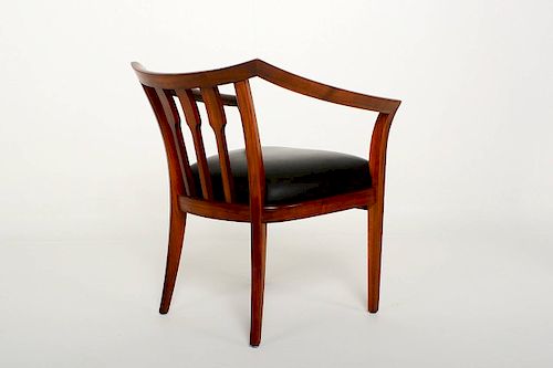Mid Century Modern Set of Four Custom Walnut Chairs