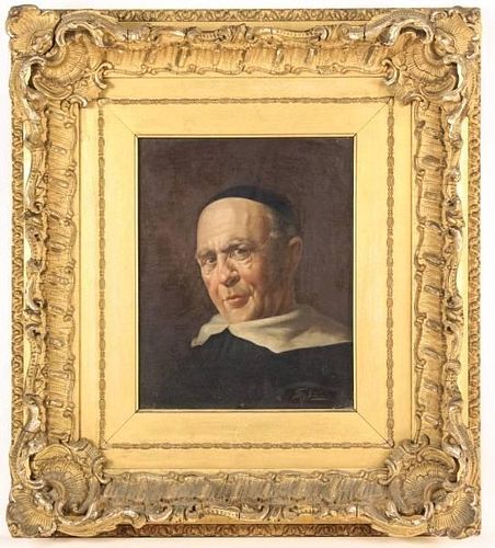 19th C. American School "Portrait of a Priest" O/C