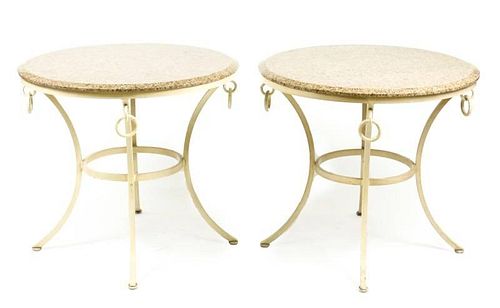 Pair of Contemporary Granite Gueridon Tables
