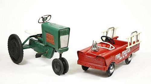 2 Vintage Push Pedal Child's Ride-On Toys