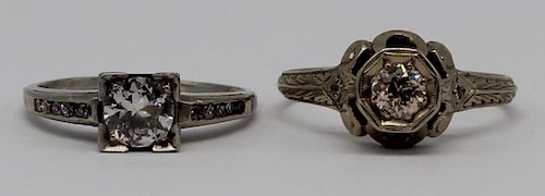 JEWELRY. Antique/Vintage Diamond Ring Grouping.