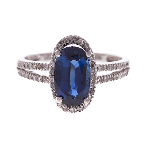 A Ladies Sapphire & Diamond Ring in 14K Gold