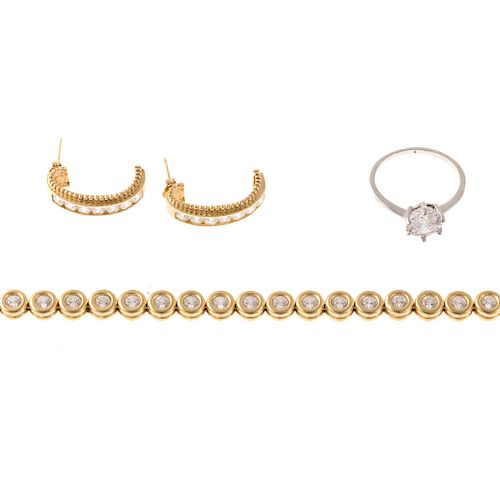 A Collection of Ladies 14K CZ Jewelry