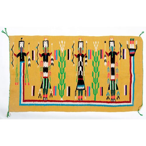 Colorful Navajo Yei Weaving / Rug