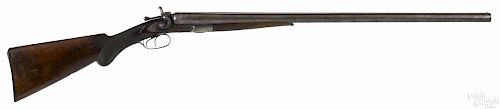 Colt model 1878 double barrel side by side shotgun, 10 gauge, plain grade, with silver butt stock