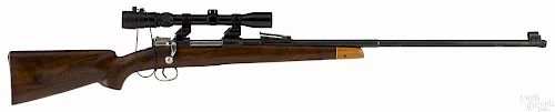 Swedish sporterized Model 1896 Mauser rifle, 6.5 x 55 caliber, with a Monte Carlo stock