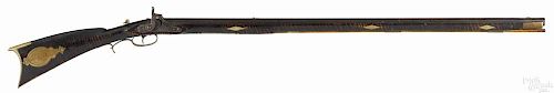 Pennsylvania full stock percussion long rifle, .40 caliber, the lock inscribed London Warranted