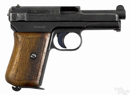 Mauser model 1914 semi-automatic pistol, 7.65 mm, with a 3 1/4'' barrel. Serial #381775. C & R