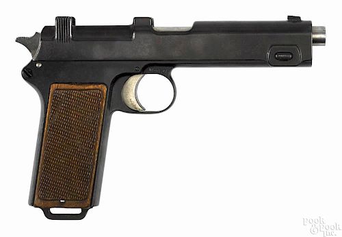 Steyr Hahn model 1912 semi-automatic pistol, 9 mm, with a 5'' barrel. Serial #8406. C & R