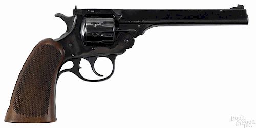 H & R Sportsman nine-shot break top revolver, .22 caliber, with its original case and a 6'' barrel.