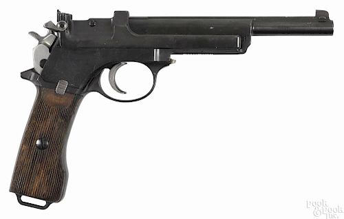 Steyr Mannlicher model 1905 semi-automatic pistol, 7.65 mm, with a 6'' barrel. Serial #5873. C & R