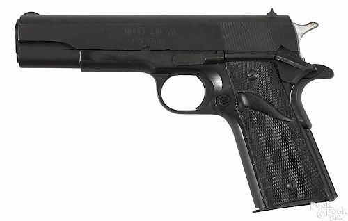 Springfield Armory model 1911-A1 semi-automatic pistol, 9 mm, with a 5'' barrel. Serial #NM27904.