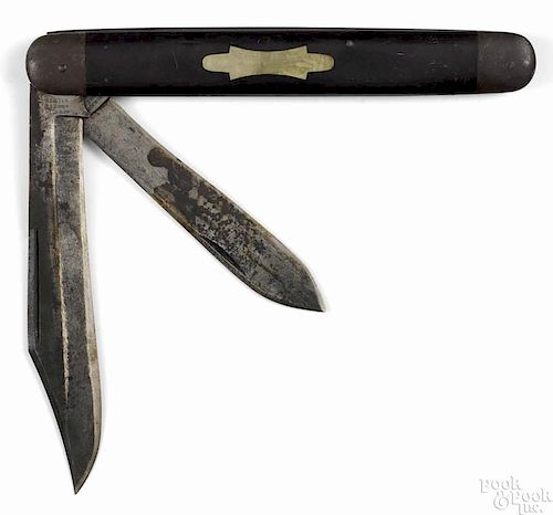 Large two-blade folding knife, inscribed New York Knife Co., Walden, overall - 19'' l.