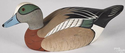 Horrick Bros. Stoney Point carved and painted mallard duck decoy, signed and dated 1984
