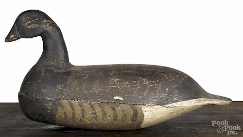 New Jersey carved and painted brant duck decoy, mid 20th c., 15 1/2'' l.