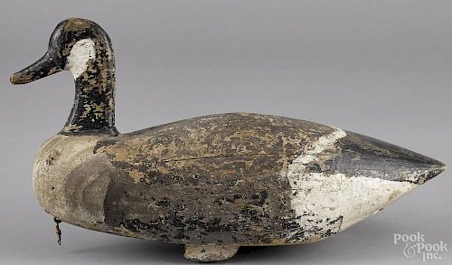 Virginia carved and painted Canada goose decoy, early 20th c., 22 1/2'' l.