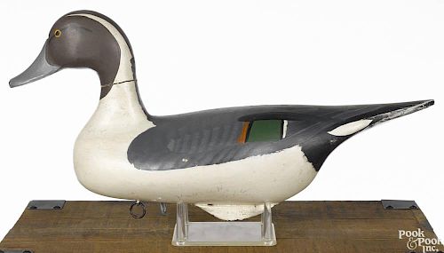 Upper Chesapeake Bay carved and painted pintail duck decoy, mid 20th c., attributed to R. Madison