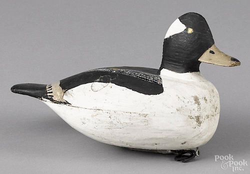 Eastern Shore Maryland carved and painted bufflehead duck decoy, mid 20th c., 10 1/4'' l.
