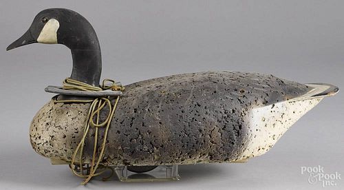 Cork body carved and painted Canada goose decoy, mid 20th c., 22 1/2'' l.